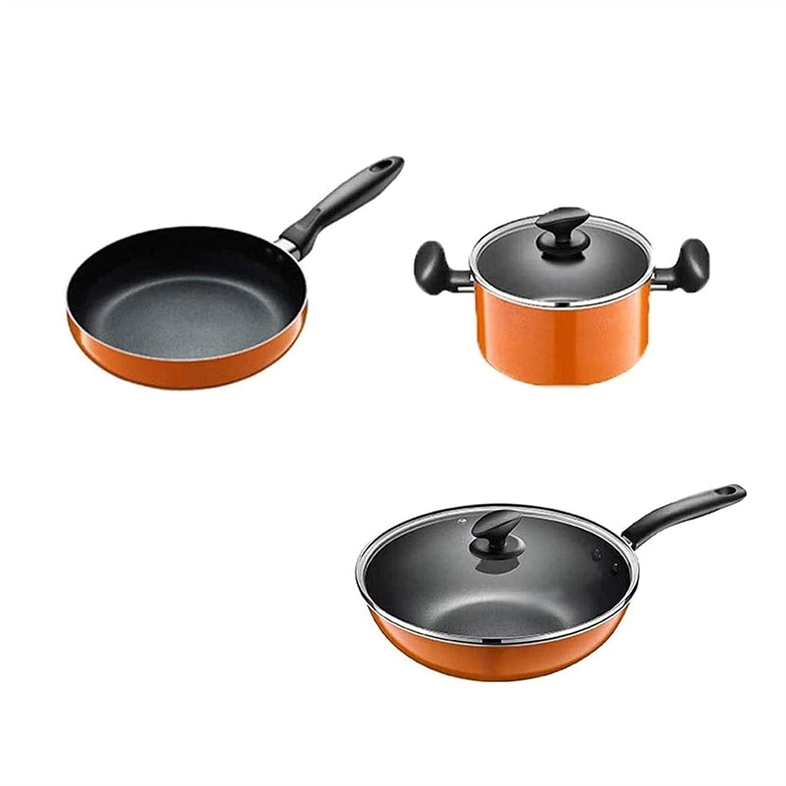 Amazon.co.jp: ノンスティック鍋とフライパンのセット、キッチン